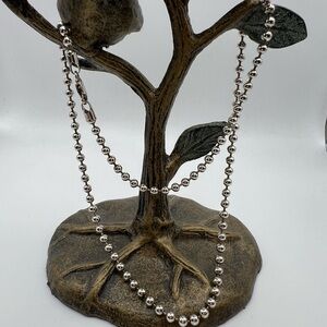 Vintage Sterling Silver Bead Chain Necklace 4mm - 24g - 20.25” Made in Italy